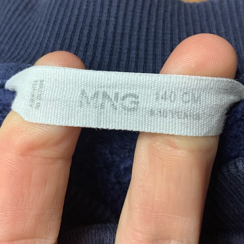 MNG Kids Navy Blue & White Varsity Bomber Jacket - Size 9/10 (140cm) - Picture 5 of 11